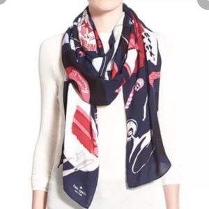 Kate spade party table scene print scarf